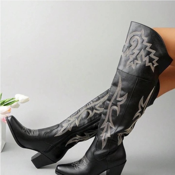 NWOT OVER THE KNEE COWGIRL BOOTS - Picture 2 of 6